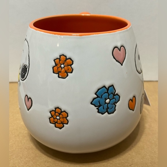 Peanuts Valentines Day Snoopy Woodstock Hearts Flowers Ceramic Coffee Mug NEW - Picture 2 of 5